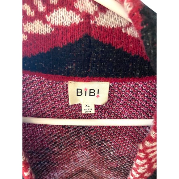 Bibi Southwestern Print Duster Cardigan Red Size XL - Picture 3 of 14